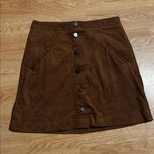 Brown Button-Front Women's Skirt